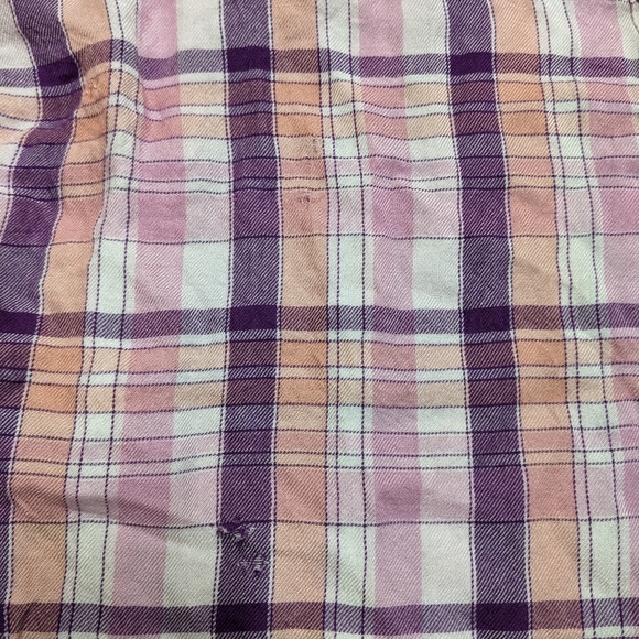 Cloth and Stone Plaid Short Sleeve Button Down Shirt hi lo hem - Picture 5 of 14